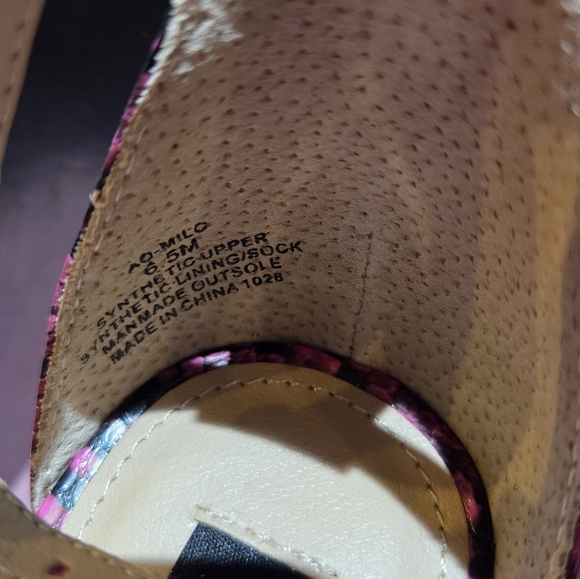 Aqua Women's Pink Snake Platform Cork Like Ankle Strap Heels, Size 6.5M - Picture 4 of 10